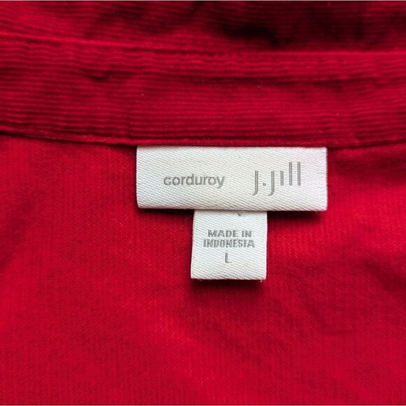Red Corduroy Button Down By J Jill Size L - Picture 6 of 9